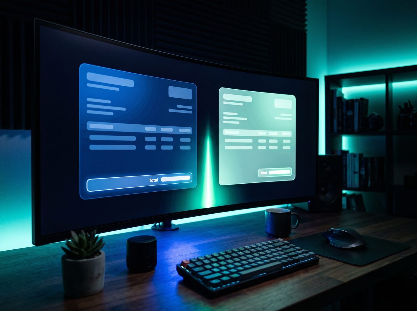Two invoices side by side on a screen: the one your client settles with you, and the one you settle with us for production.