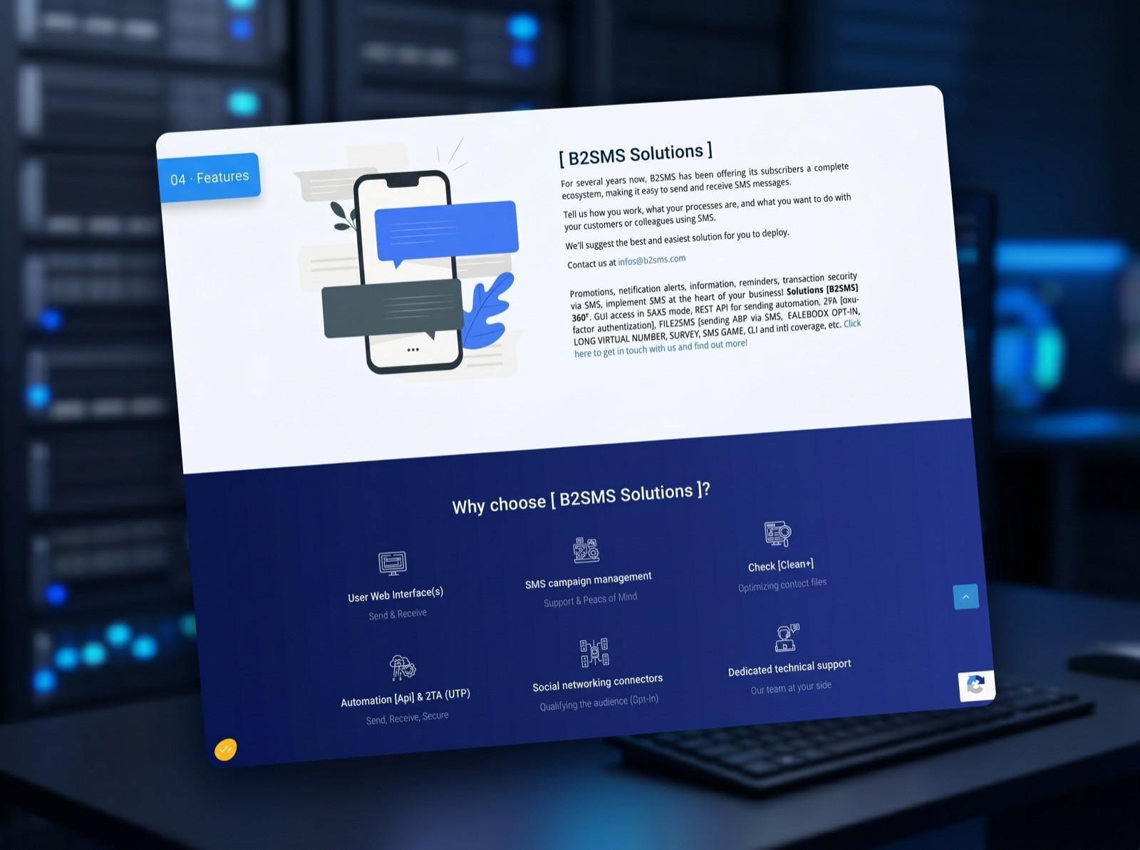 Features grid, UI Components
