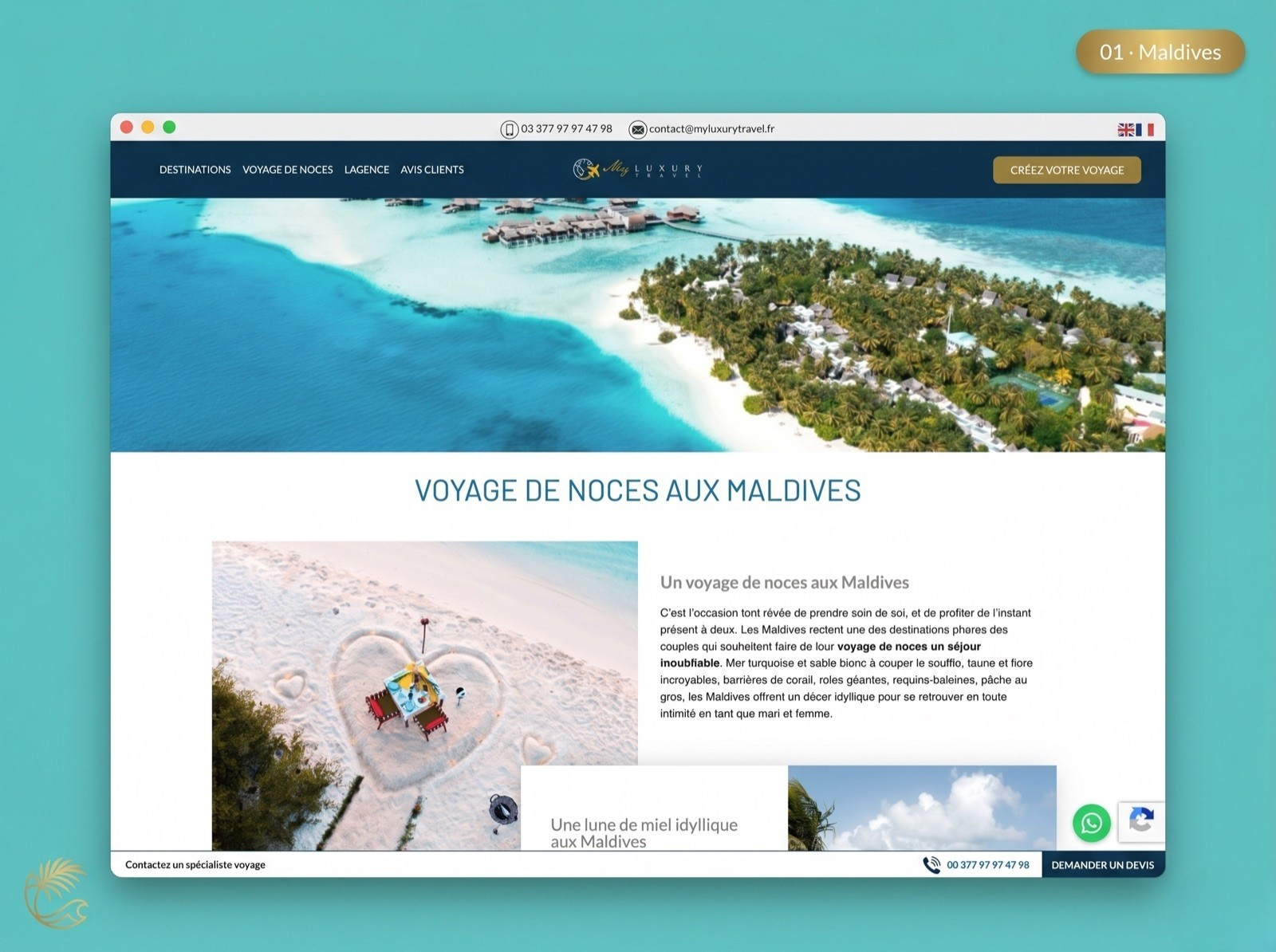 Destination homepage, UI Design